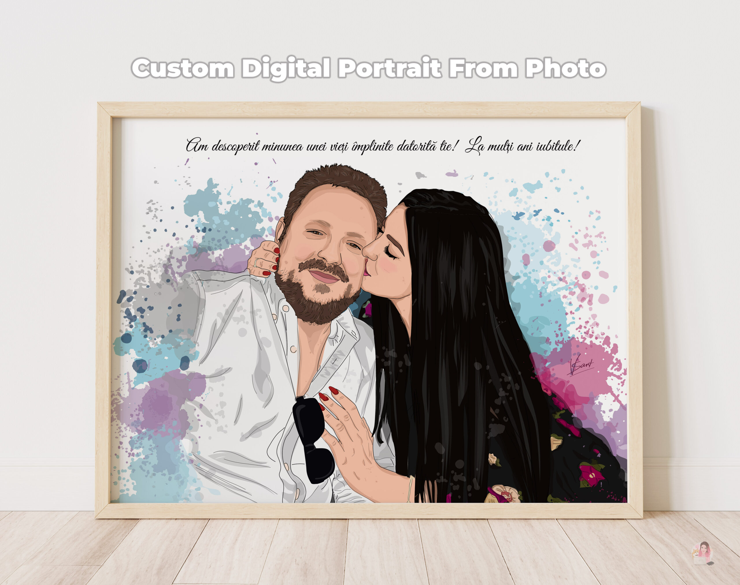 Custom Abstract Couple Portrait From Photo - Digital Painting