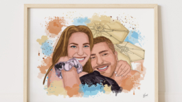 Custom Portrait of Couple - Valentine's Day Gift For Her
