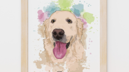 Custom Golden Retriever Pet Portrait Painting