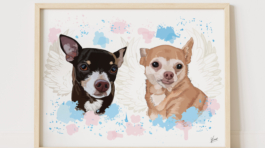 Custom Pet Memorial Portrait With Wings from Photo