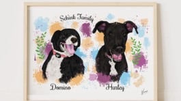 Custom multiple digital dog portrait from photos